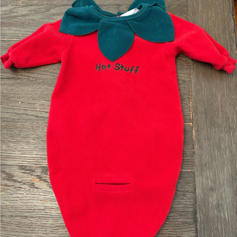 Red infant size 6-9 months chili pepper Halloween costume